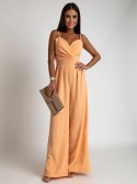 Peach strappy jumpsuit with wide legs AZR5673